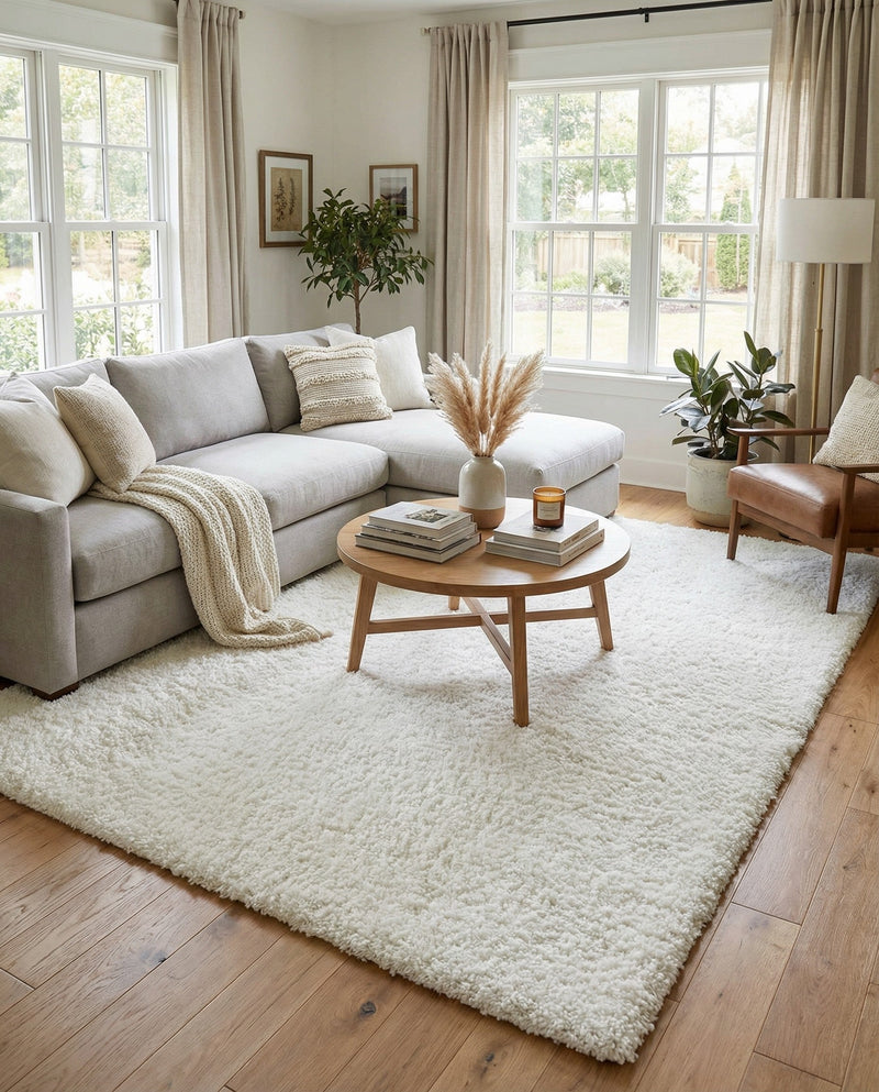 Alpine Plush Collection Area Rug -  Cortina (White) Rectangle White  lifestyle 7