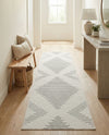 Seychelles Stripes Collection Area Rug - Mahe (Ivory and Gray) Runner Ivory and Gray  lifestyle 31