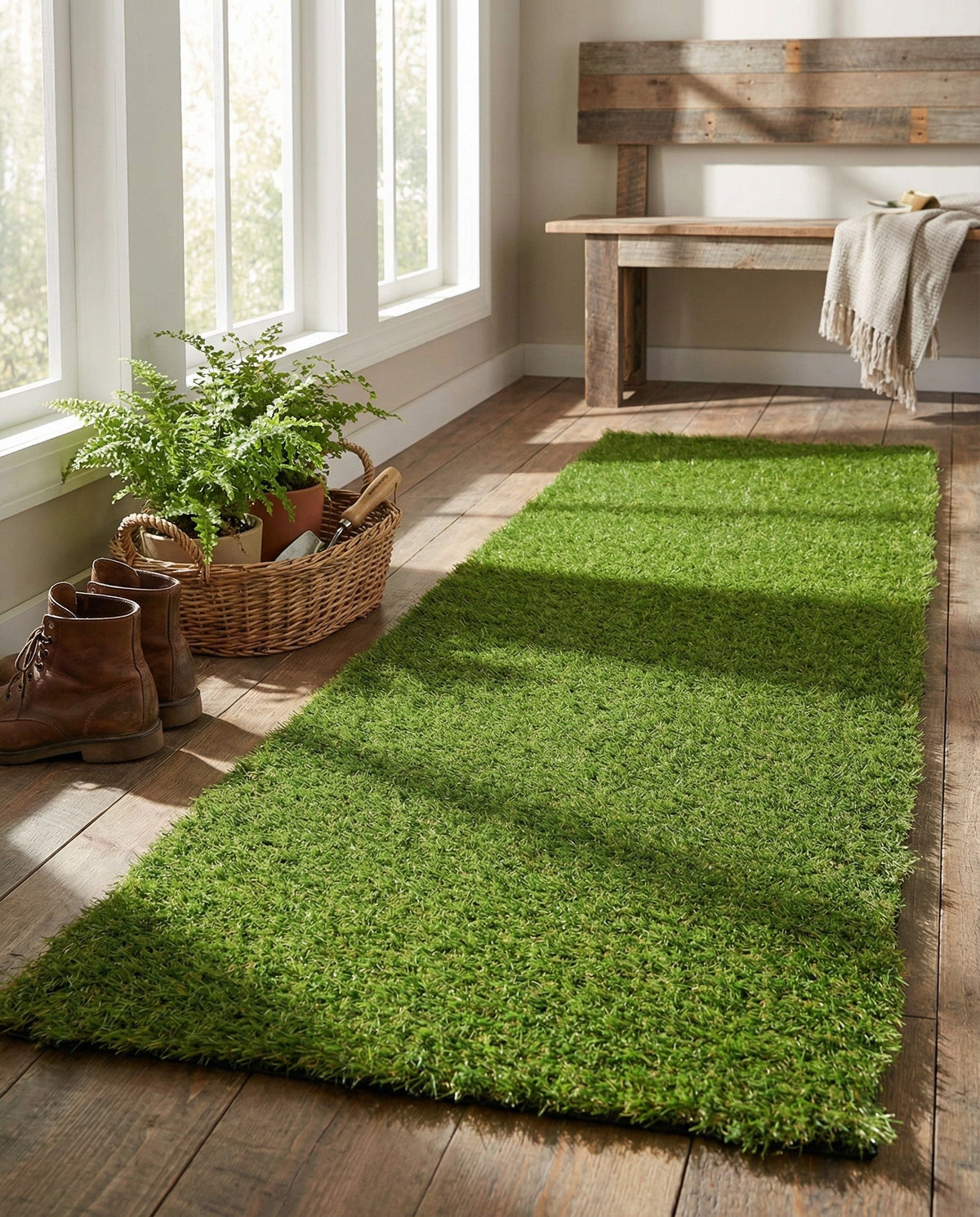 Meadow Retreat Collection Area Rug - Glen Runner Green  lifestyle 137