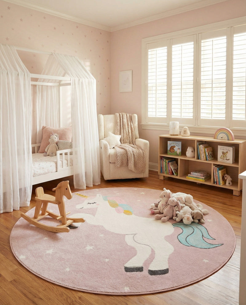 Wonder Tykes Collection Area Rug -  Tangle Round Pink  lifestyle 42