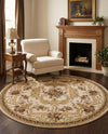 Versailles Elegance Collection Area Rug -  Louveciennes (Cream) Round Cream  lifestyle 92