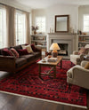 Samarkand Elegance Collection Area Rug -  Zarafshan Rectangle Red  lifestyle 21
