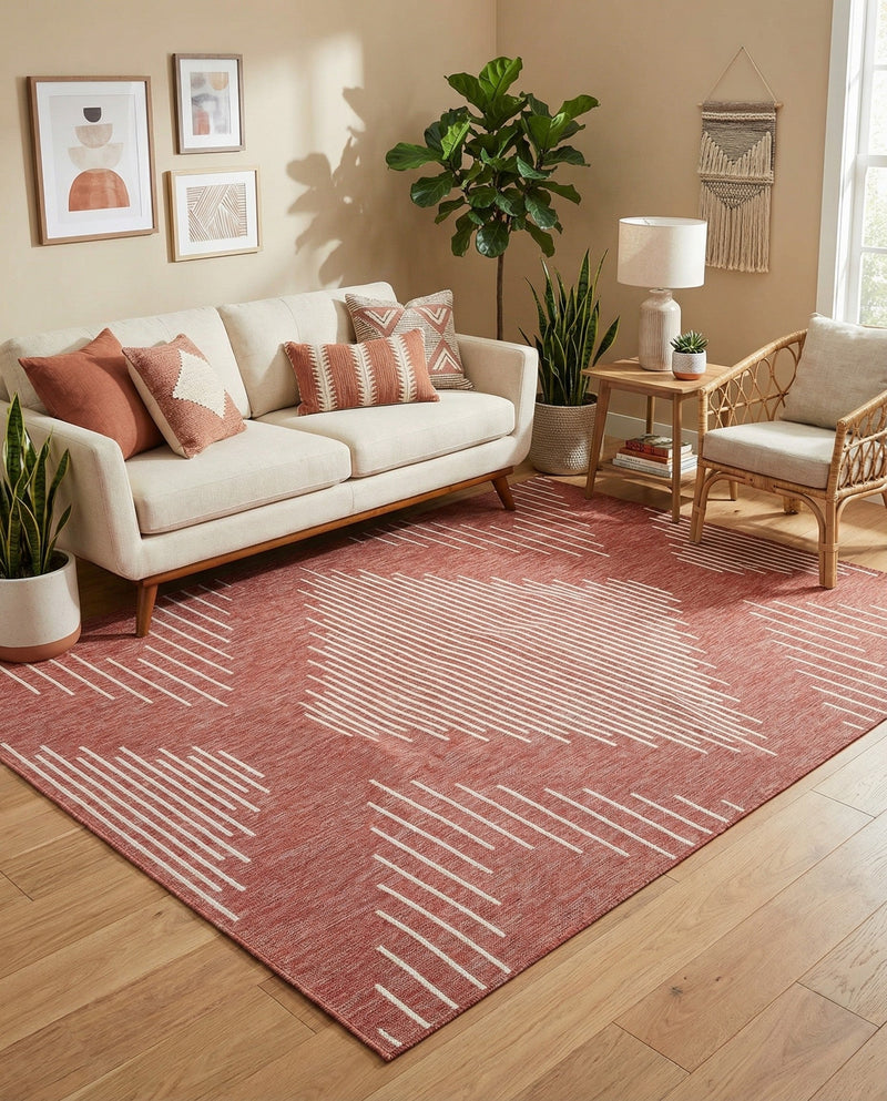 Urban Terrace Collection Area Rug -  Chelsea (Rust Red) Rectangle Rust Red  lifestyle 13
