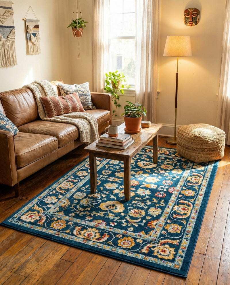 Adriana Terrace Collection Area Rug -  Positano (Navy Blue) Rectangle Navy Blue  lifestyle 18