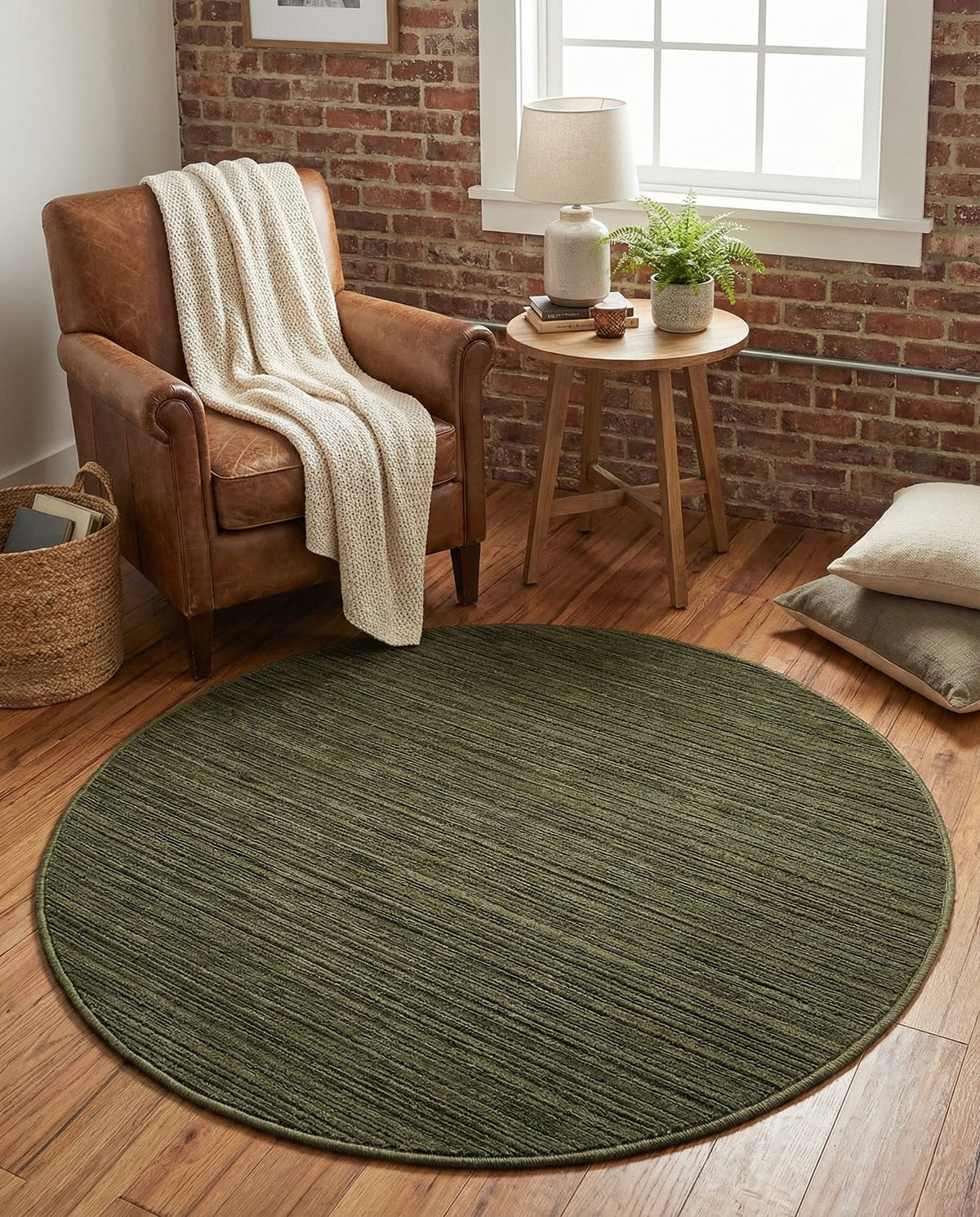 Bloomsbury Elegance Collection Area Rug -  Kensington (Green) Round Green  lifestyle 90