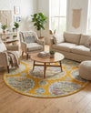 Arcadia Rugs Collection Area Rug -  Atlantis (Orange) Round Orange  lifestyle 30