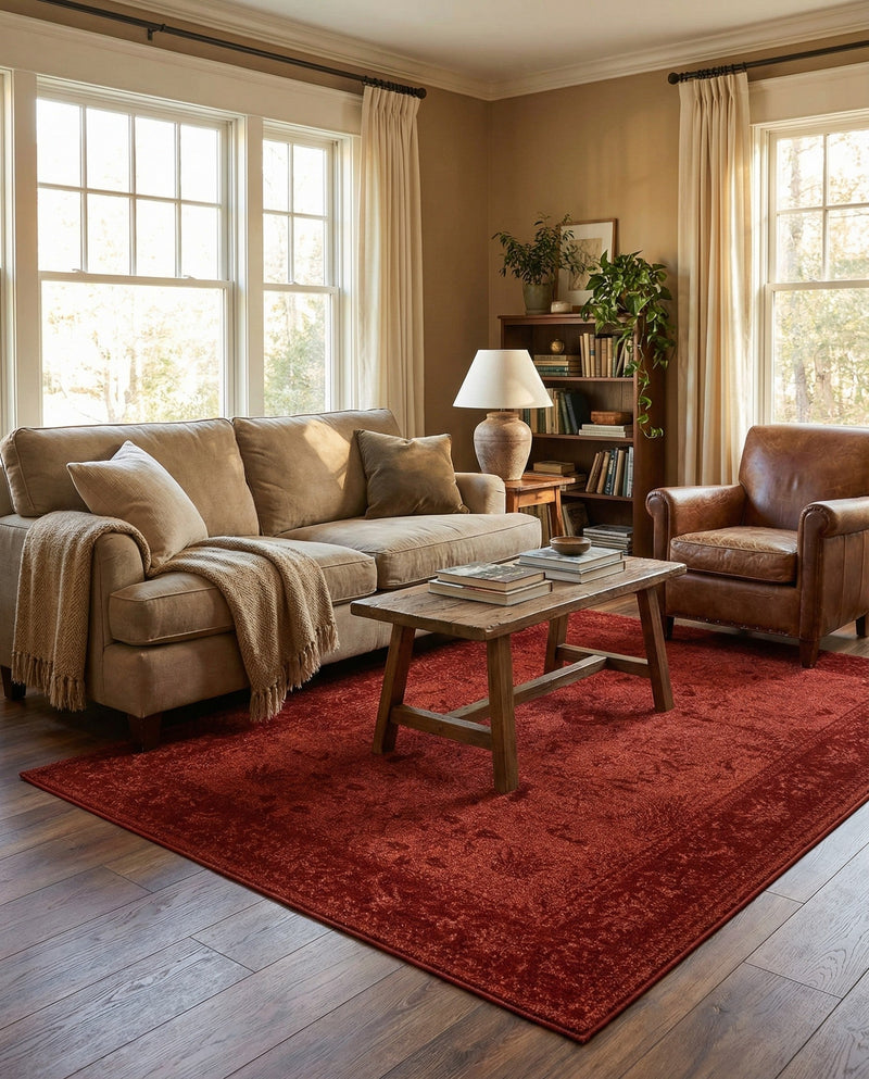 Horizon Collection Area Rug -  Apex (Rust Red) Rectangle Rust Red  lifestyle 8