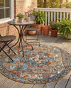 Patio Heritage Collection Area Rug -  Oasis Round Multi  lifestyle 75
