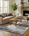 Zagros Shades Collection Area Rug -  Behbahan Rectangle Blue Gray  lifestyle 25