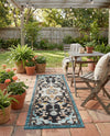 Outdoor Marrakesh Collection Area Rug -  Essaouira Runner Navy Blue  lifestyle 62