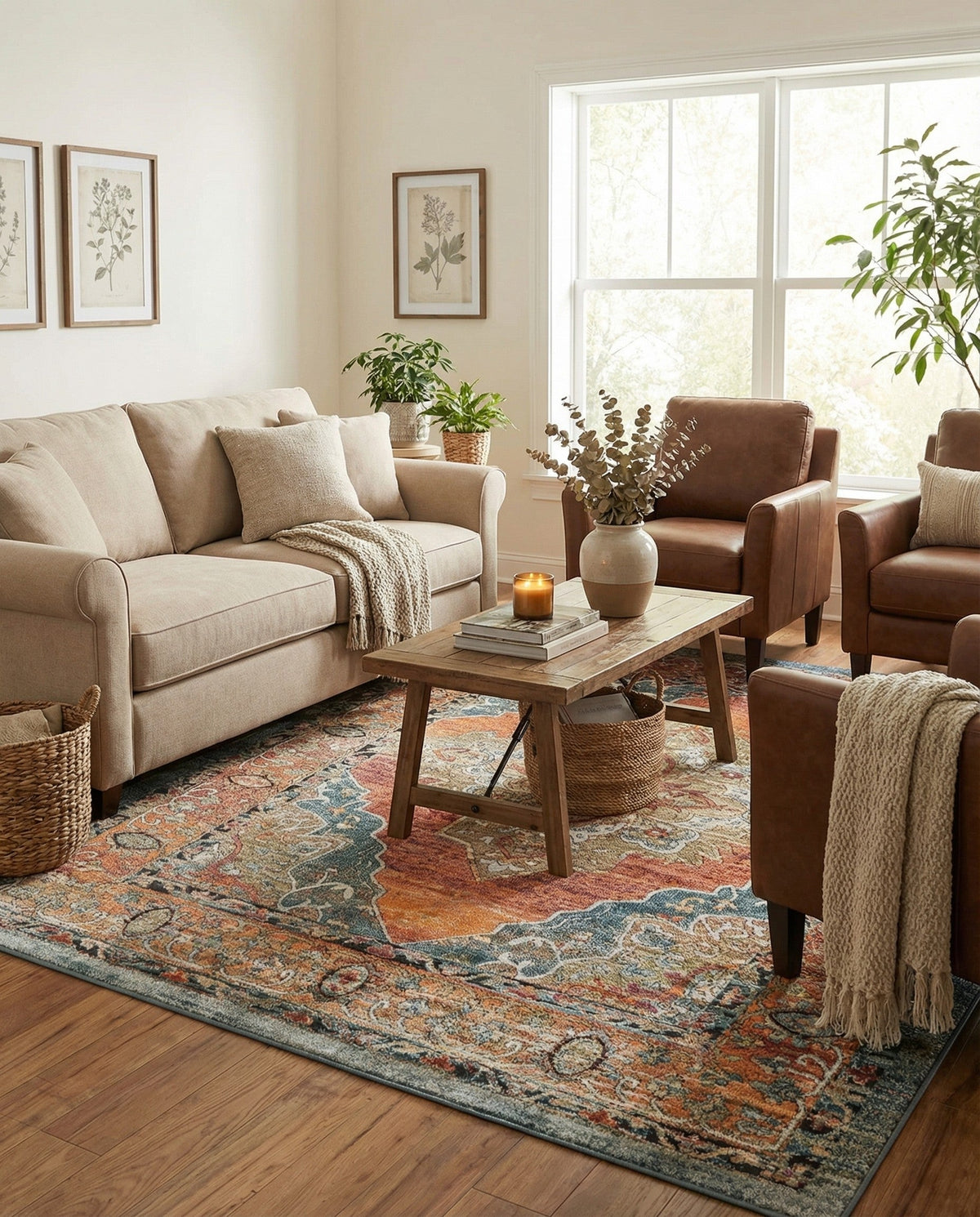 Savannah Soiree Collection Area Rug - Serengeti (Rust Red) Rectangle Rust Red  lifestyle 9