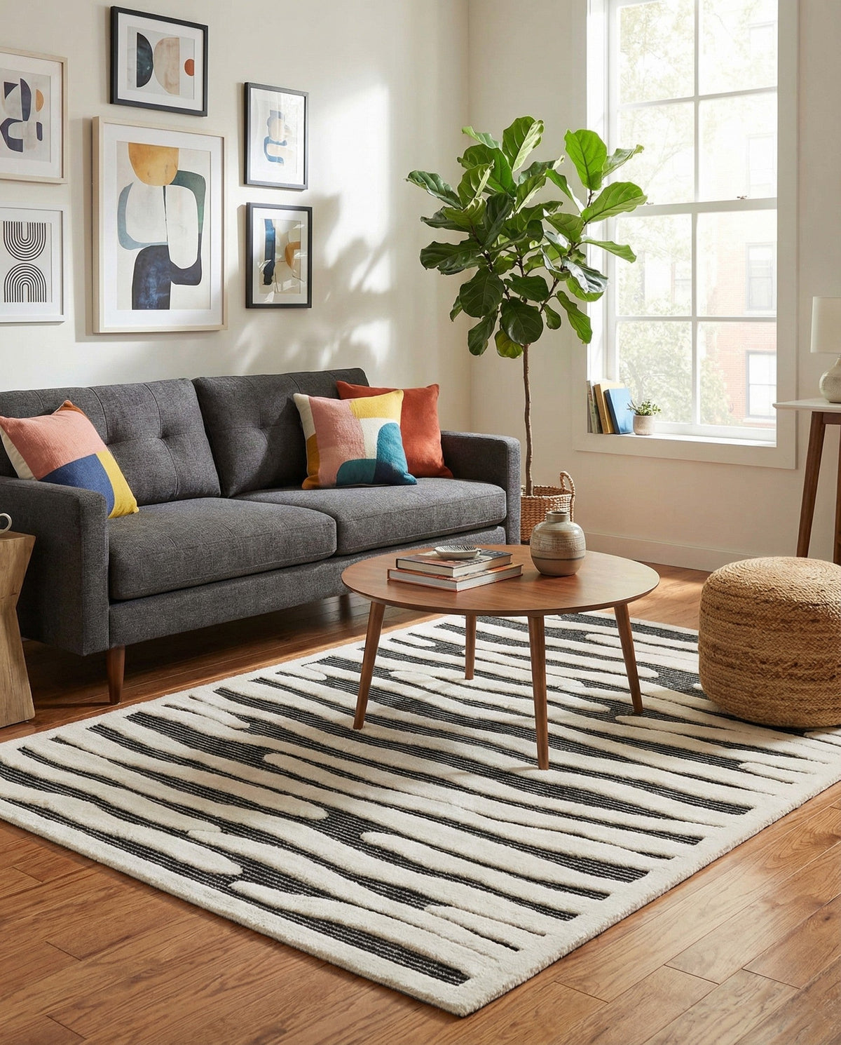 Monochrome Collection Area Rug - Slate Rectangle Gray  lifestyle 14