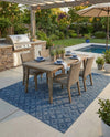 Garden Lattice Charm Collection Area Rug -  Pergola (Navy Blue) Rectangle Navy Blue  lifestyle 12
