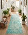 Bazaar Chic Collection Area Rug -  Taza Runner Turquoise  lifestyle 47