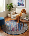 Urban Terrace Collection Area Rug -  Oasis Round Multi  lifestyle 75