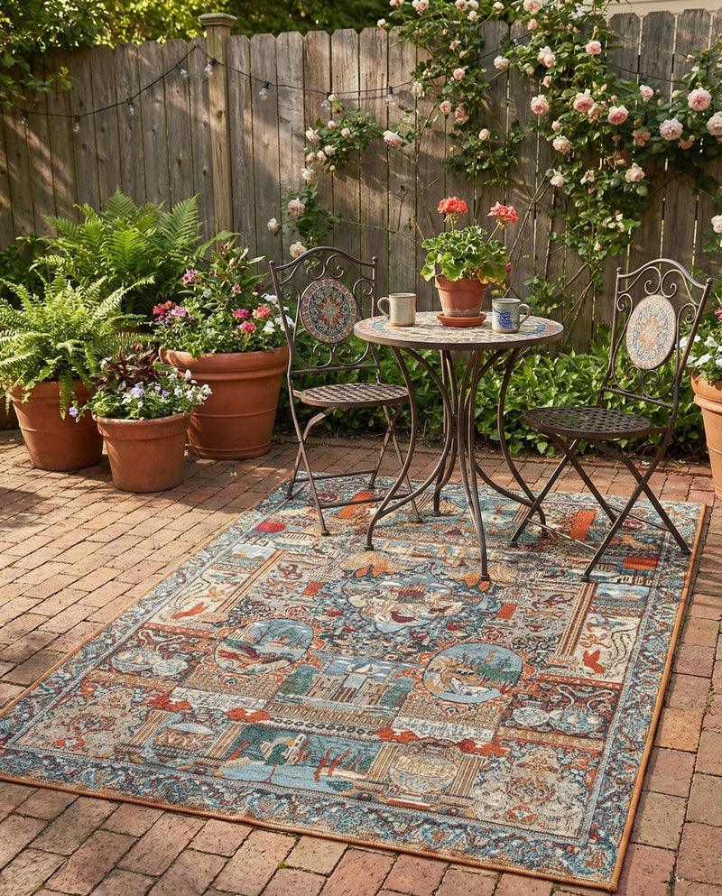 Patio Heritage Collection Area Rug -  Oasis Rectangle Multi  lifestyle 14