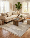 Thar Cotton Collection Area Rug - Jaisalmer (White) Rectangle White  lifestyle 18