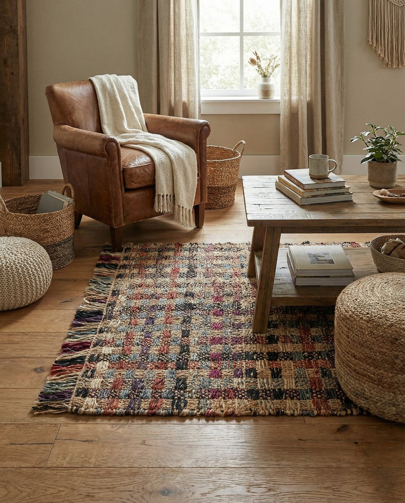 Savannah Jute Collection Area Rug - Malibu Rectangle Multi  lifestyle 10
