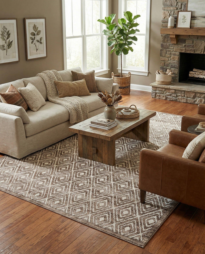 Sanctuary Retreat Collection Area Rug -  Oasis Rectangle Chocolate Brown  lifestyle 28