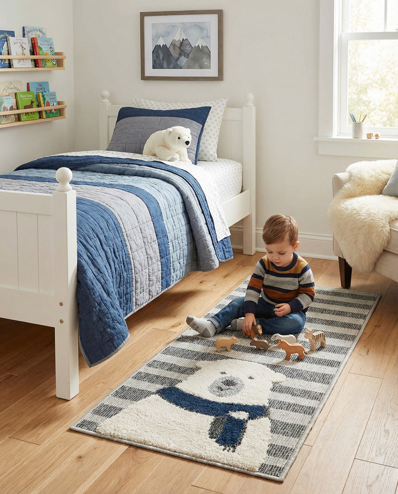 Wonder Tykes Collection Area Rug -  Dreamland Runner Gray  lifestyle 49