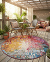 Urban Terrace Collection Area Rug -  Terrace Round Multi  lifestyle 49