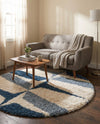 Cozy Cove Shag Collection Area Rug -  Tidewater Round Blue  lifestyle 56