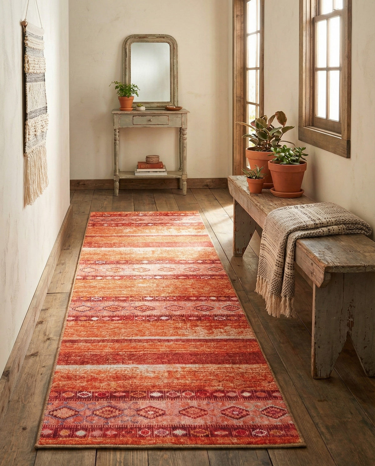 Heritage Elegance Collection Area Rug -  Edinburgh Runner Rust Red  lifestyle 115