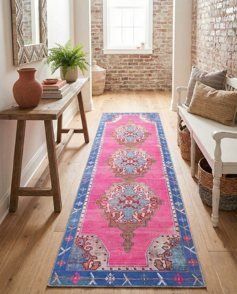Heritage Elegance Collection Area Rug -  Winterthur (Fuchsia) Runner Fuchsia  lifestyle 61