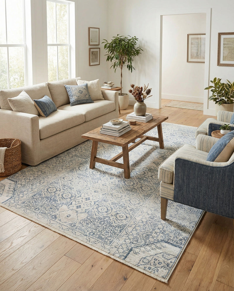 Coastal Haven Collection Area Rug -  Shoreline Rectangle Gray  lifestyle 4