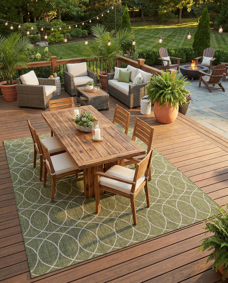 Savannah Pergola Collection Area Rug -  Pavilion (Green) Rectangle Green  lifestyle 9