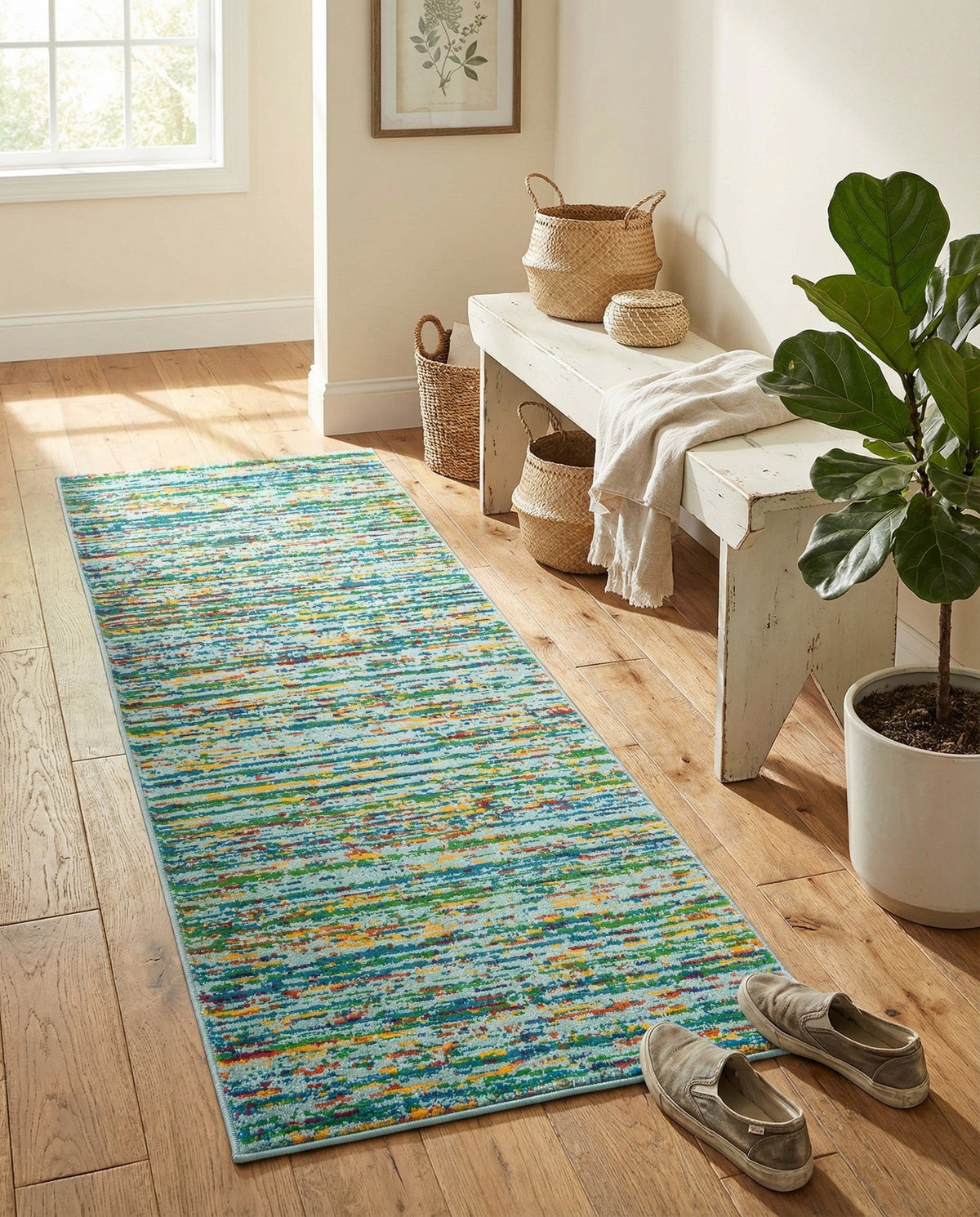 Caribbean Cove Collection Area Rug -  Lucia Runner Aqua  lifestyle 65