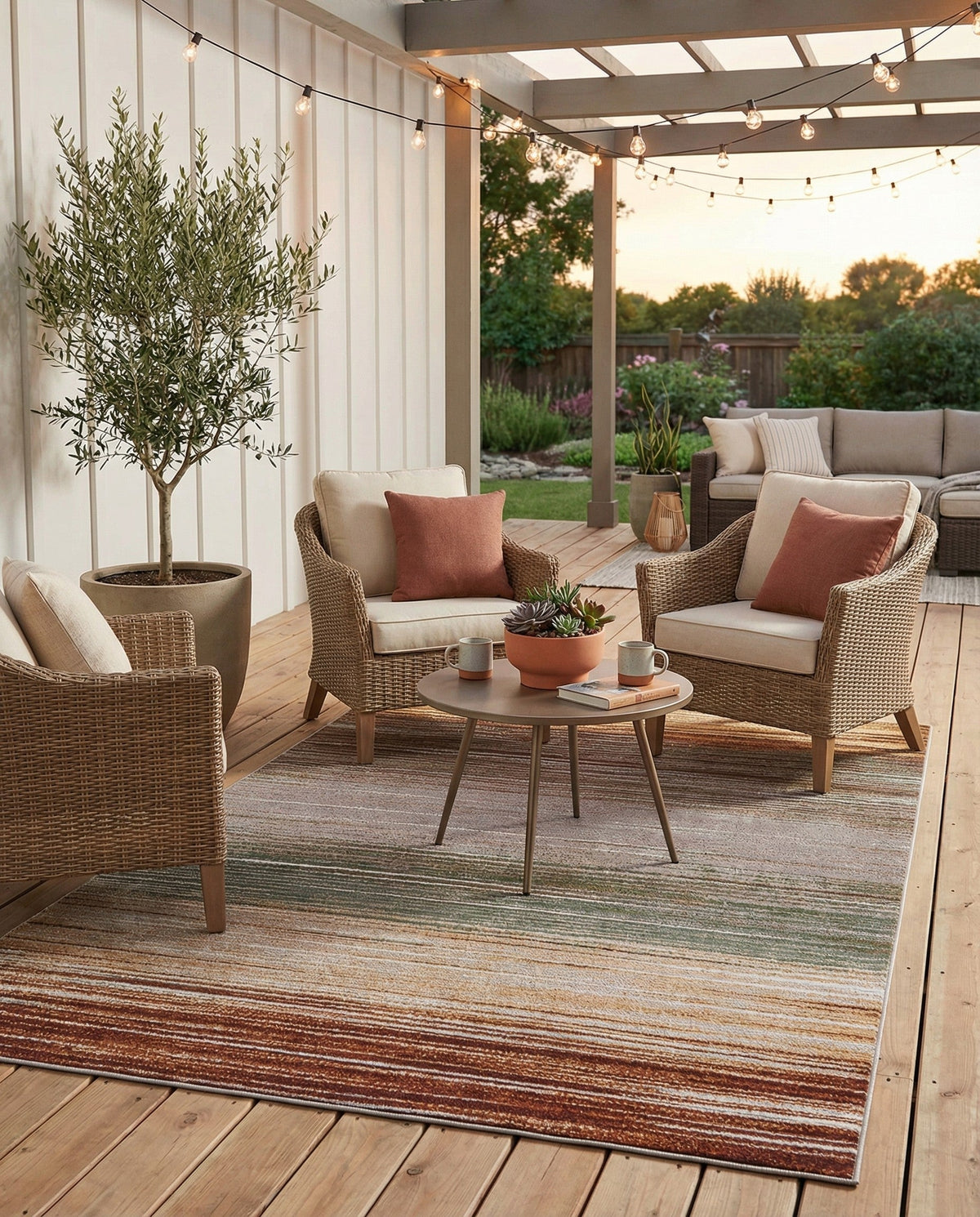 Urban Terrace Collection Area Rug -  Corsica Rectangle Multi  lifestyle 12