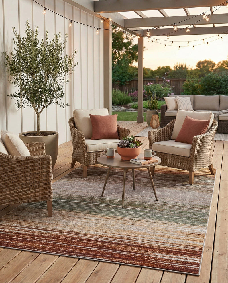 Urban Terrace Collection Area Rug -  Corsica Rectangle Multi  lifestyle 12