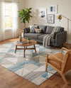 Dresden Elegance Collection Area Rug - Meissen Rectangle Blue  lifestyle 4