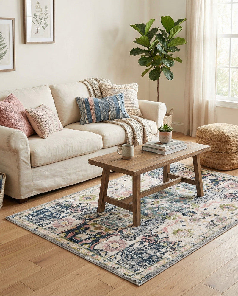 Savannah Elegance Collection Area Rug -  Azalea Rectangle Ivory  lifestyle 14