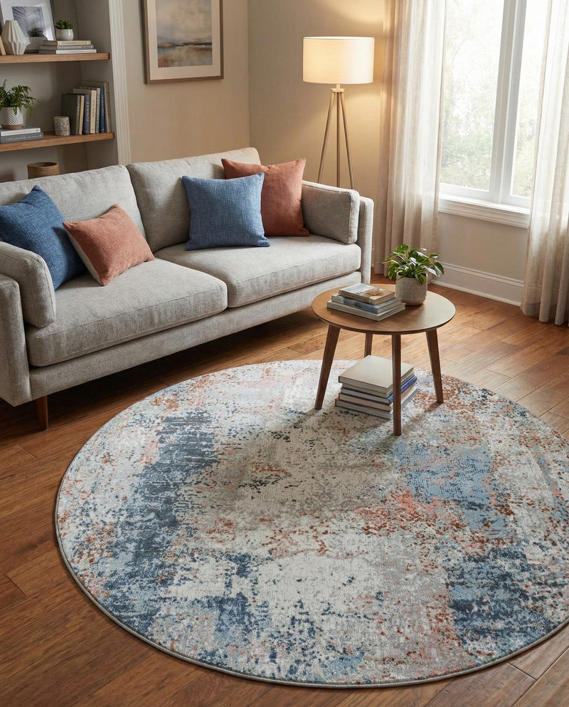 Aegean Elegance Washables Collection Area Rug -  Ithaca Round Multi  lifestyle 24