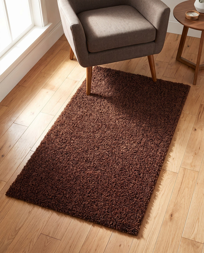 Plush Oasis Collection Area Rug - Serenity (Chocolate Brown) Rectangle Chocolate Brown  lifestyle 34