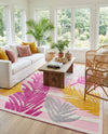 Bahama Breeze Outdoor Collection Area Rug -  CatCay Rectangle Pink  lifestyle 55