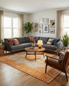 Dover Terrace Collection Area Rug - Marina (Orange) Rectangle Orange  lifestyle 14