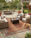 Patio Heritage Collection Area Rug -  Eden Rectangle Antique Red  lifestyle 9