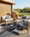 Urban Terrace Collection Area Rug -  Parkside Rectangle Black and White  lifestyle 5