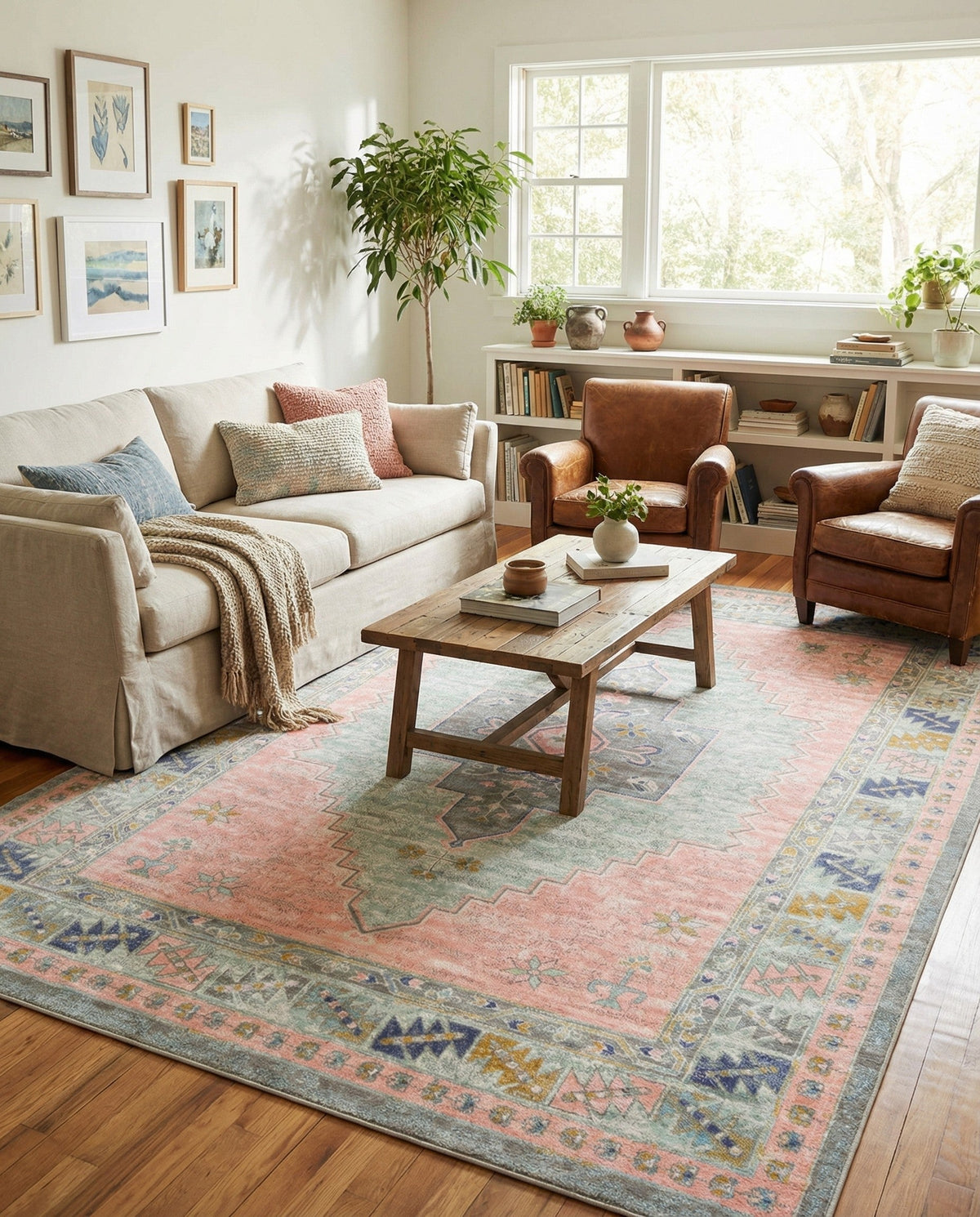 Savannah Series Collection Area Rug -  Augusta (Pink) Rectangle Pink  lifestyle 35