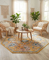 Seville Stripes Collection Area Rug -  Cordoba (Yellow) Octagon Yellow  lifestyle 72