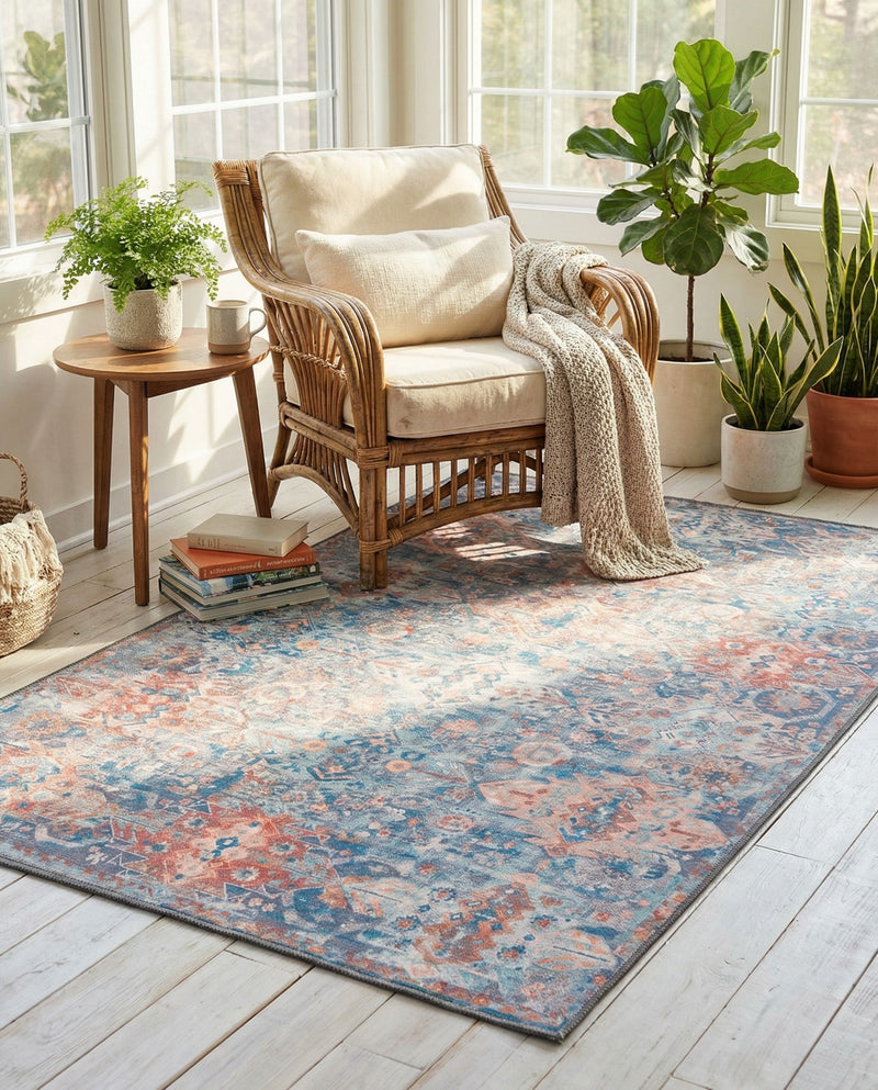 Heritage Elegance Collection Area Rug -  Potala Rectangle Blue  lifestyle 15