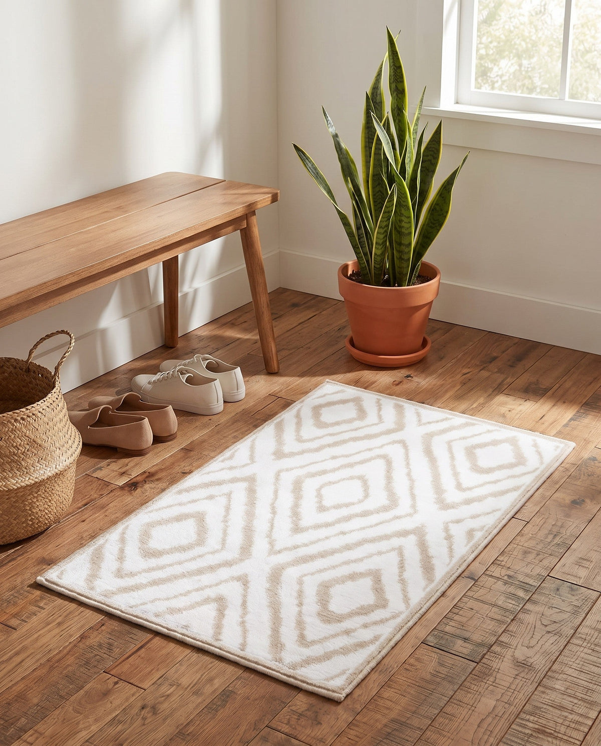 Sanctuary Retreat Collection Area Rug -  Oasis Rectangle Snow White  lifestyle 42