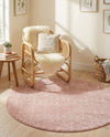 Marrakesh Lattice Collection Area Rug - Casablanca (Rose Pink) Round Rose Pink  lifestyle 57