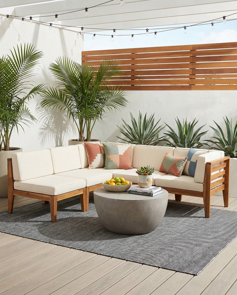 Jill Zarin Sedona Oasis Outdoor Collection Area Rug - Coconino (Black Sky) Rectangle Black Sky  lifestyle 4