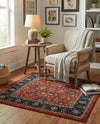 Casablanca Tapestry Collection Area Rug -  Marrakech (Classic Red) Square Classic Red  lifestyle 37