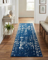 Brighton Stripes Collection Area Rug - Sussex (Navy Blue) Runner Navy Blue  lifestyle 54
