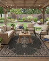 Patio Heritage Collection Area Rug -  Charleston (Charcoal Gray) Rectangle Charcoal Gray  lifestyle 5